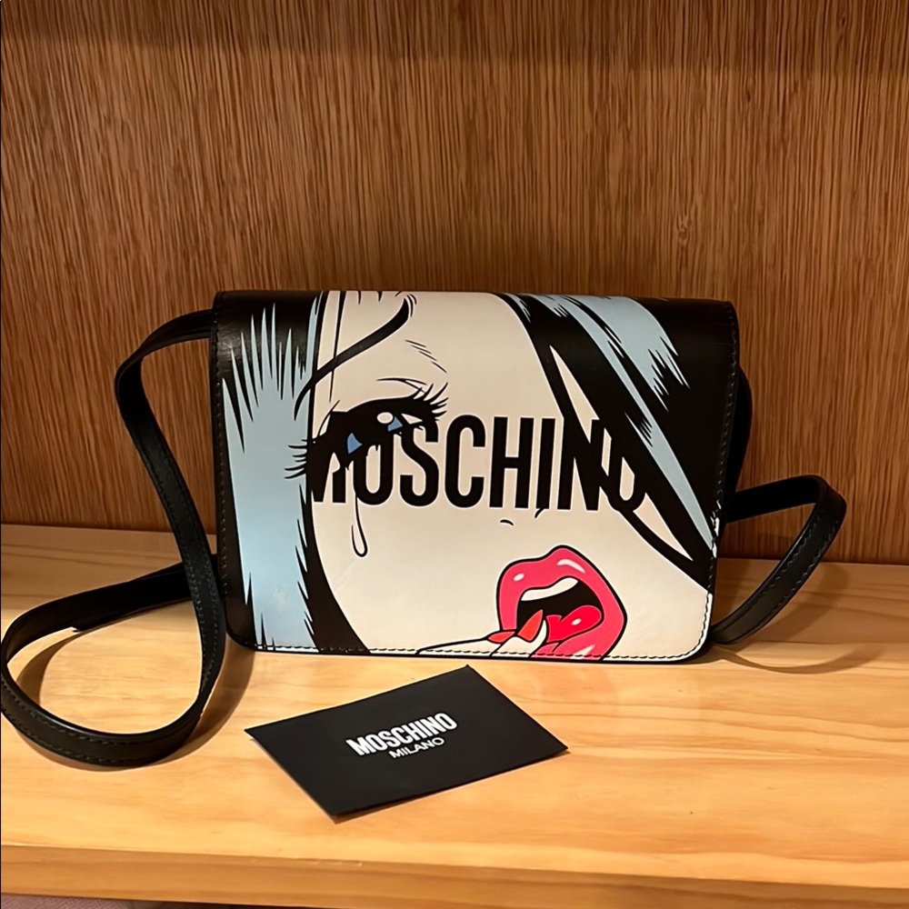 Moschino Graphic Black and Red Crossbody Bag